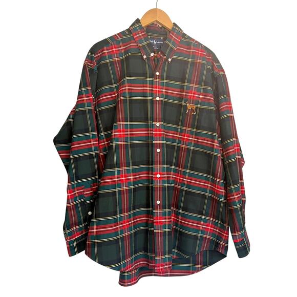 Ralph Lauren VTG 90's Boxer Logo Men's XL Plaid Button Down Shirt Classic Fit - Picture 4 of 11